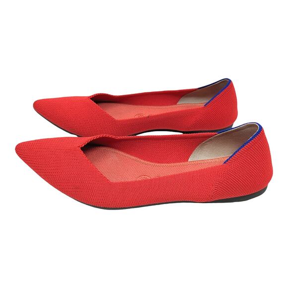 Rothy's The Point Bright Red Flats Size 8 - Picture 4 of 8